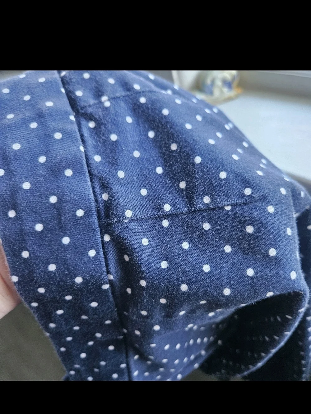 BODEN Richmond Trousers US 4L UK 8L Navy Blue White Polka Dot Cotton Stretch